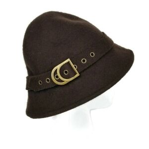 Target 100% Wool Cloche Hat Brown Bucket Evening Wedding Retro 20's Womens OS